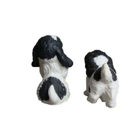 Homco Set of 2 Black White DOG Figurines # 1427 Spaniels - Picture 4 of 9